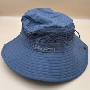Outdoors Blue Ripstop Boonie Hat Mesh Vent Sun Bucket Hat Adjustable Chin Strap